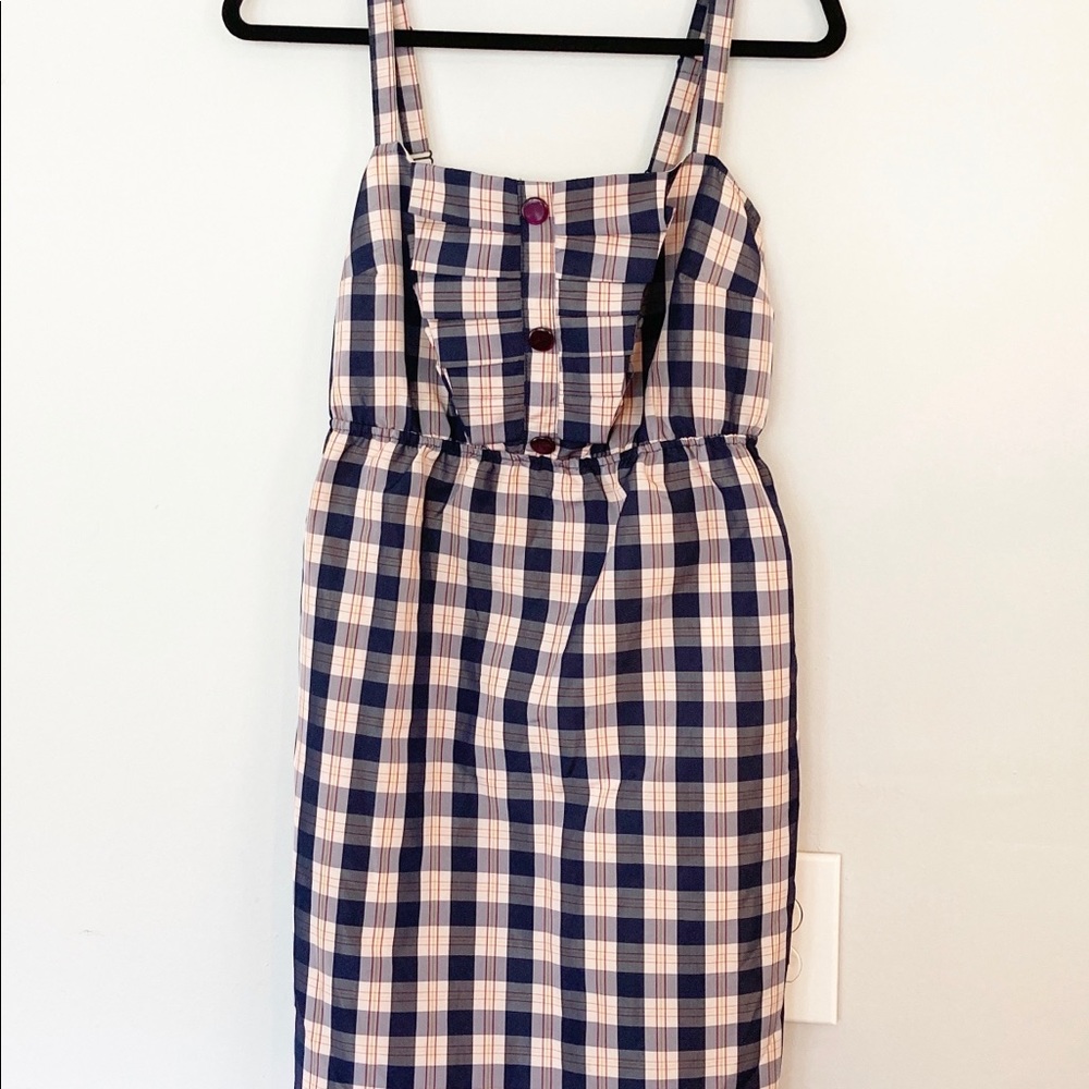 Anthropologie MAEVE Outshine Blue Plaid Dress (M)